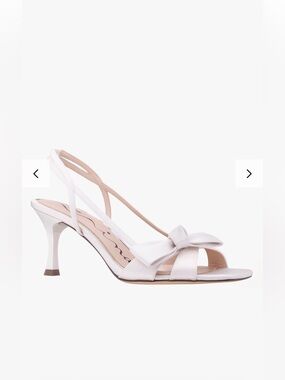 Nina White Satin Bow Slingback Sandals
